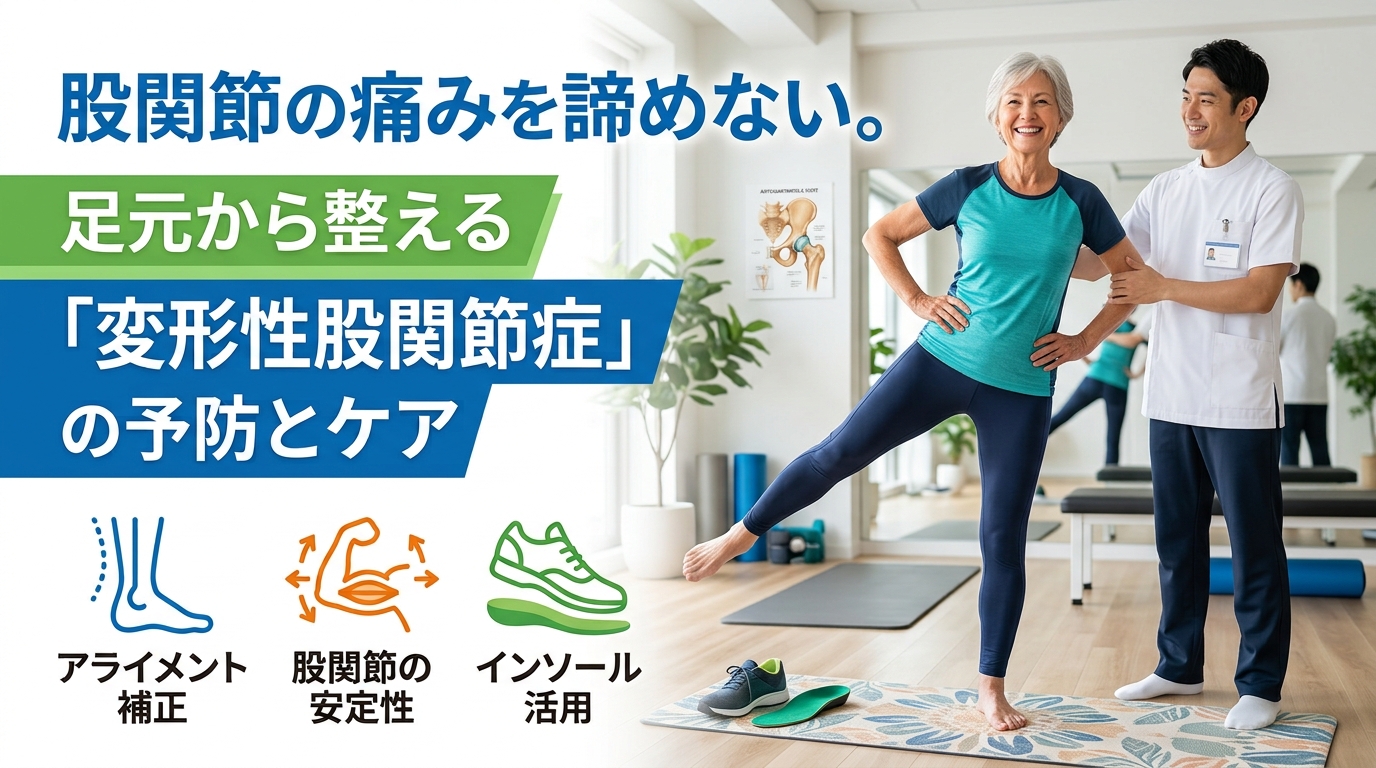 股関節の痛みを諦めない。足元から整える「変形性股関節症」の予防とケア 画像